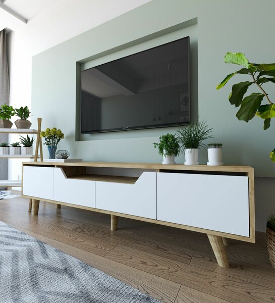 Hanah Home TV állvány Sapphire Oak White Roma 180 - Zafír tölgy, fehér
