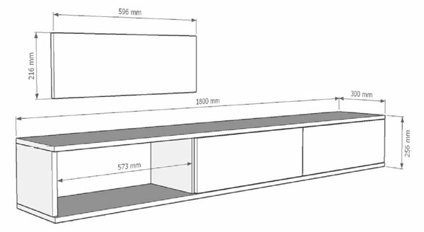 Hanah Home TV állvány Zuzu 180, antracit