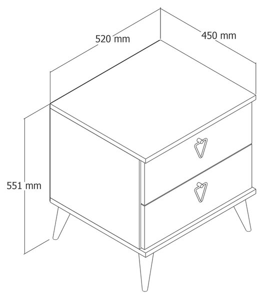 Hanah Home Éjjeliszekrény Fehér Versa-Ce 3634