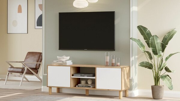 Hanah Home TV állvány Tölgy/Fehér ALS1-SW