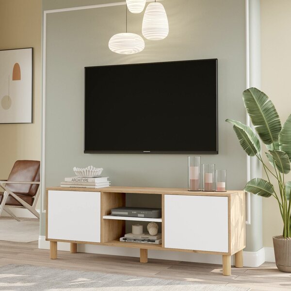 Hanah Home TV állvány Tölgy/Fehér ALS1-SW