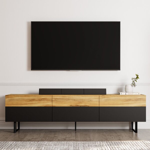 Hanah Home TV állvány Black Oak Sign - fekete, tölgy