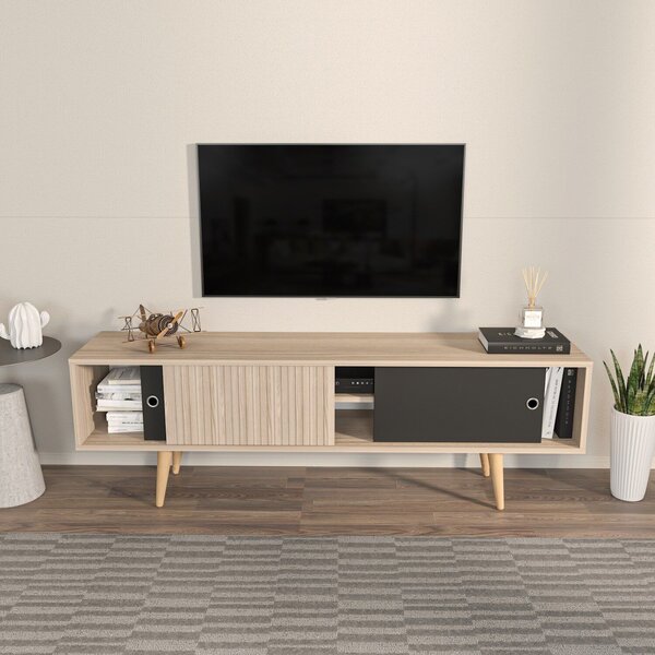 Hanah Home Ecrin TV állvány - Tölgy, Fekete