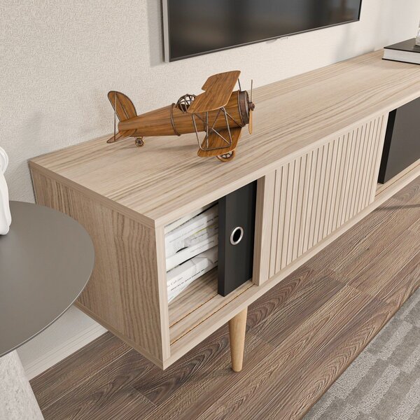 Hanah Home Ecrin TV állvány - Tölgy, Fekete