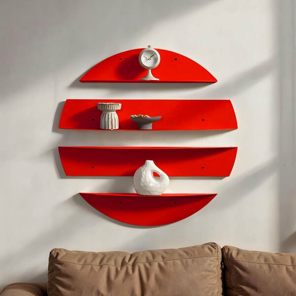 Hanah Home Decorative Metal Wall Shelf Red Vlnt118R3020
