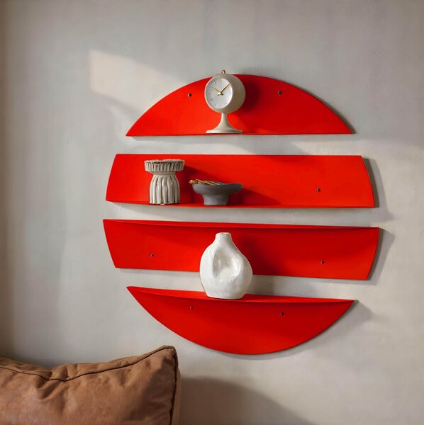 Hanah Home Decorative Metal Wall Shelf Red Vlnt118R3020