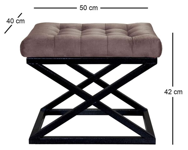 Atelier Del Sofa Puff Fekete Barna Capraz - Fekete, Barna