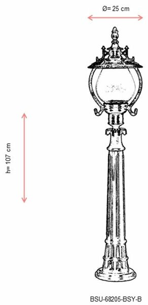 Opviq Outdoor Floor Lamp Black BSU-68205-BSY-B