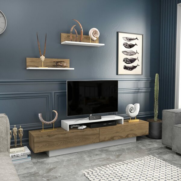Hanah Home TV Unit White Oud Oak Lusi - White, Oud Oak