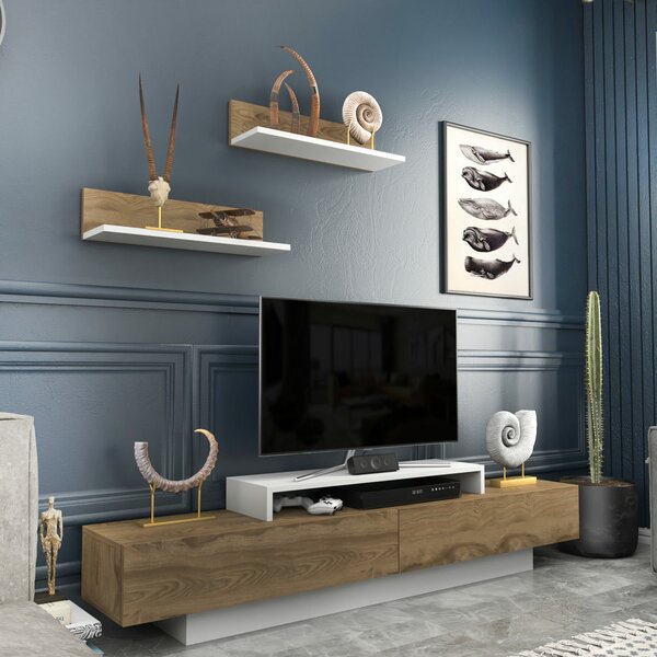 Hanah Home TV Unit White Oud Oak Lusi - White, Oud Oak