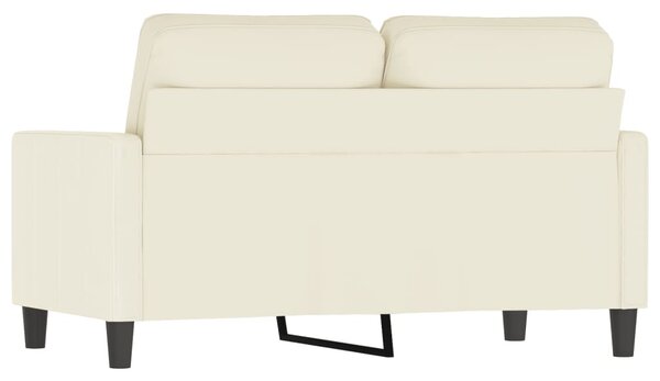 Kétszemélyes krémszínű bársony kanapé 120 cm