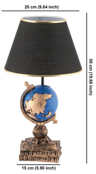 Opviq Asztali lámpa BlackBlueGold World - fekete, kék