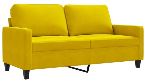Kétszemélyes sárga bársony kanapé 140 cm