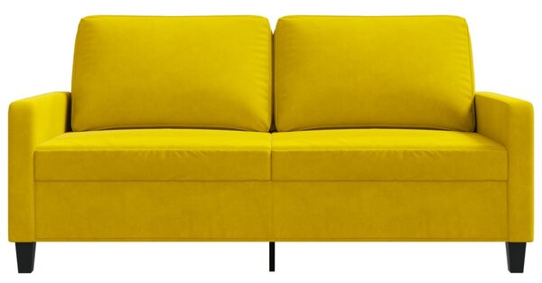 Kétszemélyes sárga bársony kanapé 140 cm