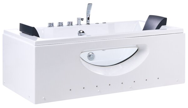 Sarok hidromasszázs kád LED világítással HAWES 180 x 90 cm Fehér
