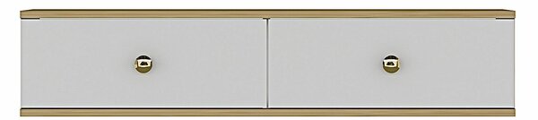 Hanah Home TV Stand Sapphire Oak White Gold Zuzu 120 - Sapphire Oak, White, Gold