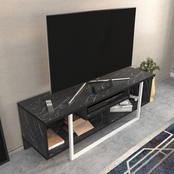 Hanah Home TV állvány Fekete Fehér Asal 120 - Fekete, Fehér