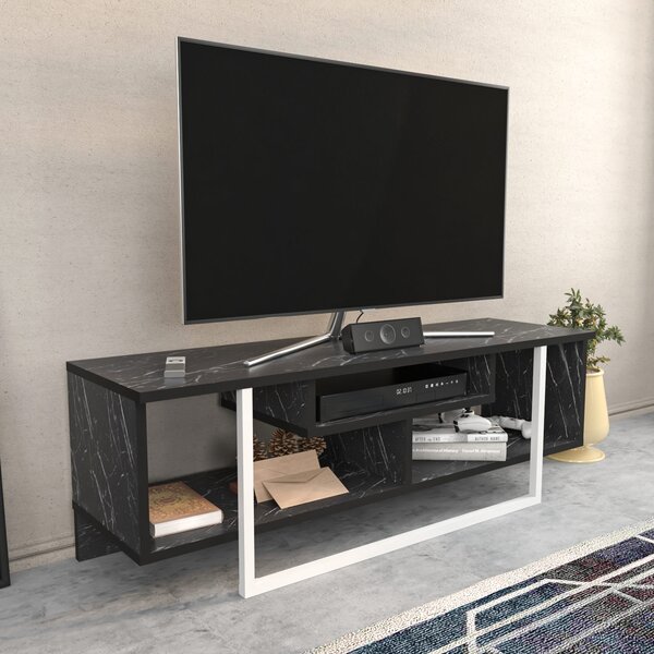 Hanah Home TV állvány Fekete Fehér Asal 120 - Fekete, Fehér
