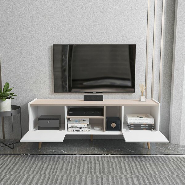 Hanah Home TV-állvány fehér bézs Ekvador - Fehér, bézs