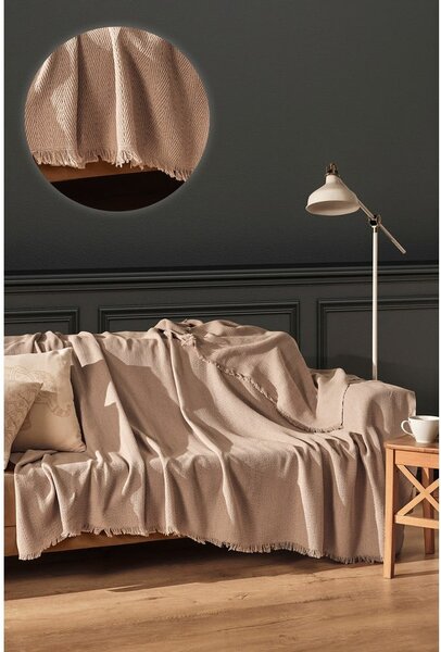 Barna újrahasznosított pamut ágytakaró 170x205 cm Merlin – Mijolnir