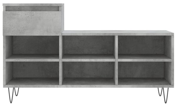 Betonszürke szerelt fa cipőszekrény 102x36x60 cm