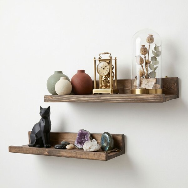 Hanah Home Dekoratív Fa Fali Polc Raf308