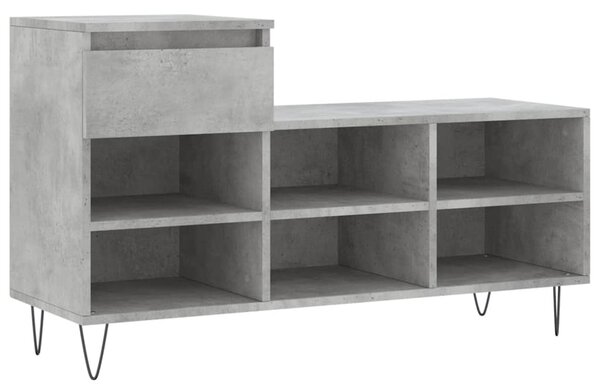 Betonszürke szerelt fa cipőszekrény 102x36x60 cm