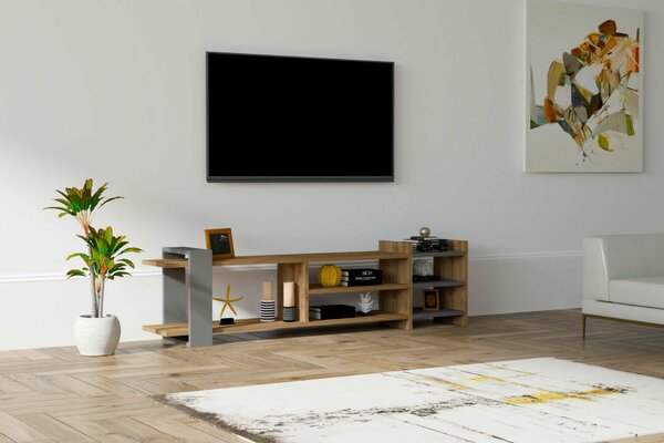 Hanah Home Zeyna TV állvány dió és antracit színben