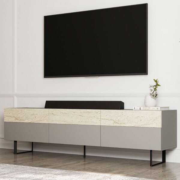 Hanah Home TV állvány szürke travertin - szürke, travertin