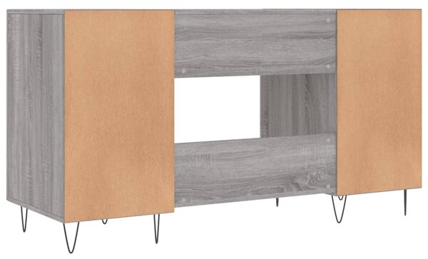 Szürke sonoma színű szerelt fa íróasztal 140x50x75 cm
