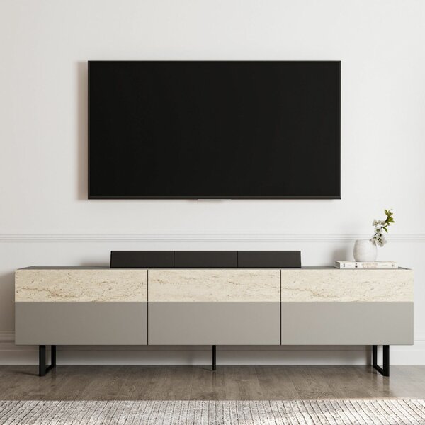 Hanah Home TV állvány szürke travertin - szürke, travertin