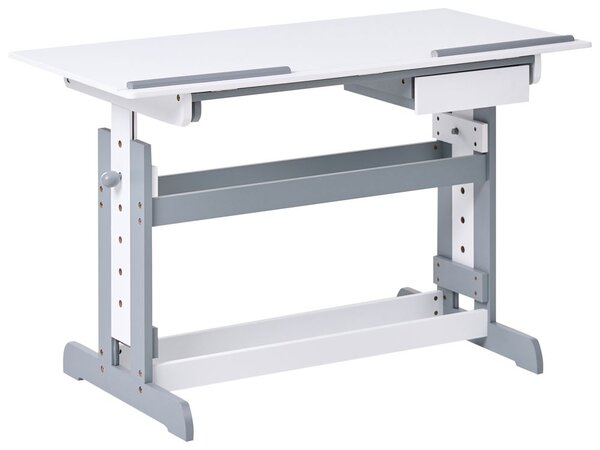 Manuálisan állítható asztal NANNUP Fehér 110 cm 53 cm