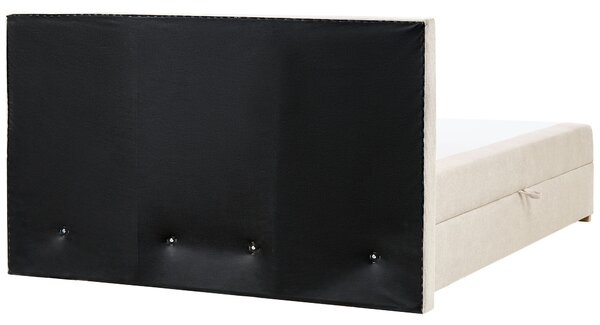 Boxspring ágy tárolóval MAJOR 180 x 200 cm Világosbézs