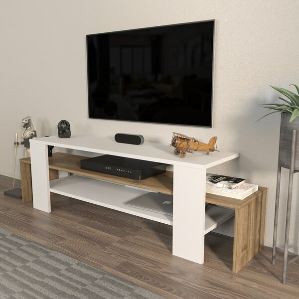 Hanah Home Lenora TV állvány, Fehér diófa – fehér, dió