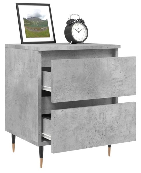 Betonszürke szerelt fa éjjeliszekrény 40x35x50 cm