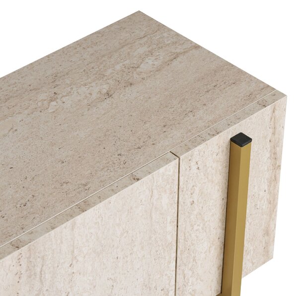 Hanah Home TV Stand Travertine Gold Nexus - Travertine, Gold