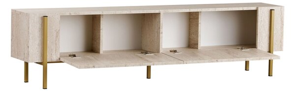 Hanah Home TV Stand Travertine Gold Nexus - Travertine, Gold