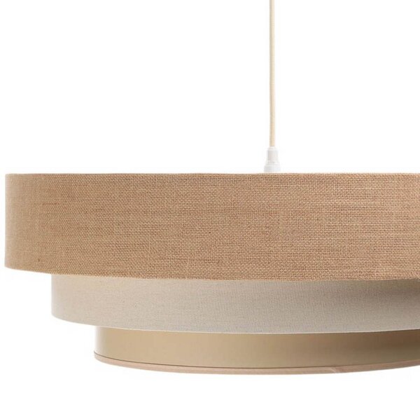 Maco Design Boho függőlámpa, krém/bézs, Ø 60 cm, magasság 20 juta, dimmelhető, Krém / borostyánsárga, Nappali / Étkező, Textil / szövet / selyem