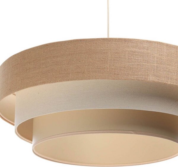 Maco Design Boho függőlámpa, krém/bézs, Ø 60 cm, magasság 20 juta, dimmelhető, Krém / borostyánsárga, Nappali / Étkező, Textil / szövet / selyem