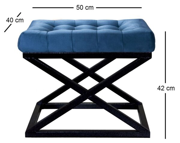 Atelier Del Sofa Puff Sötétkék Fekete Capraz - Fekete