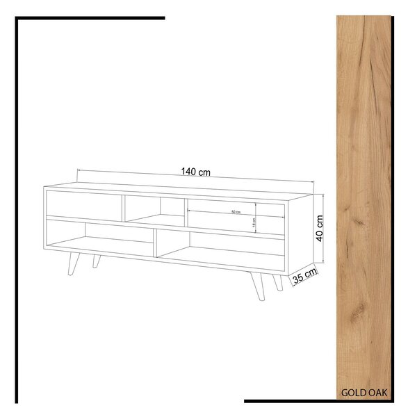Hanah Home TV Stand Oak White Angola