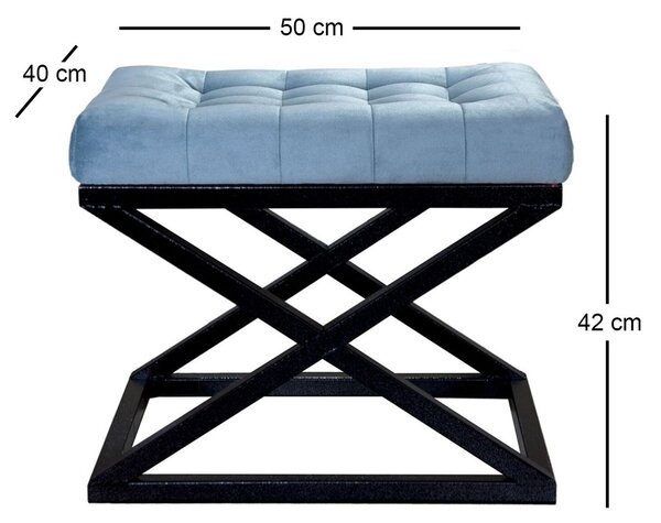 Atelier Del Sofa Puff Fekete Türkiz Capraz - Fekete, Türkiz