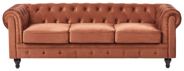 Ülőgarnitúra 4 személyes CHESTERFIELD Bársony Aranybarna
