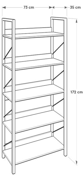 Hanah Home Diófa Könyvespolc Ktp-850-Oo-1