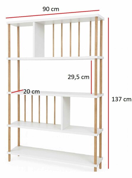 Hanah Home Könyvespolc Fehér Peka145 - Fehér