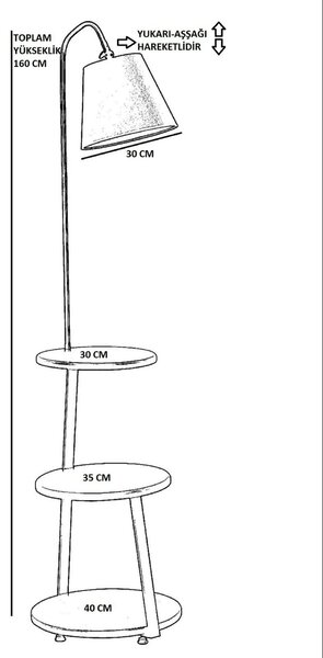 Opviq Floor Lamp Grey Walnut 8743-5