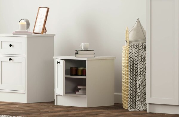 Hanah Home Éjjeliszekrény Matt Fehér Rumy - Rb-168-02