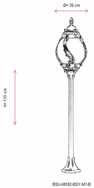 Opviq Kültéri Állólámpa Fekete-fehér BSU-68182-BSY-M1-B