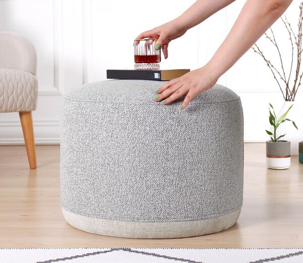 Atelier Del Sofa Puff világosszürke Cedre - Világosszürke