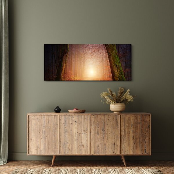 Őszi erdő képe a ködben (120x50 cm)